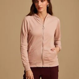 Kazo Pink Regular Fit Hoodie-image-14