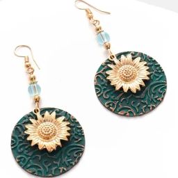 Sohi Gold Plated Beaded Drop Earrings-image-1
