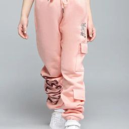 Monte Carlo Girls Printed Peach Mid Rise Regular Fit Joggers-image-92