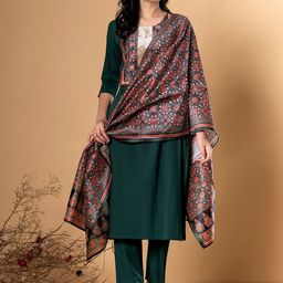 Readiprint Fashions Floral Printed Yoke Design Pure Cotton Kurta With Trouser & Dupatta-5