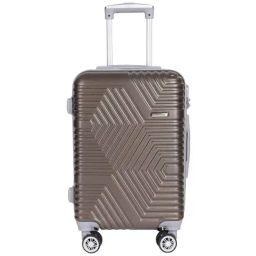Teakwood Leathers Brown Textured Hard Medium Trolley Bag - 67 cm-image-87