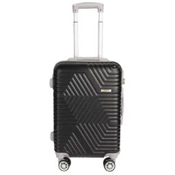 Teakwood Leathers Black Textured Hard Small Trolley Bag - 57 cm-image-63