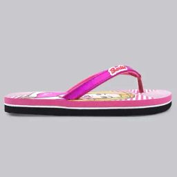 Kidsville Barbie Printed Pink & White Flip Flops-image-44