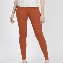 TWIN BIRDS Orange Ankle Length Leggings-image-4