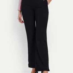 Broadstar Black Flared Fit Trousers-picture-35