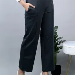 Mlada Women Wide Leg Mid-Rise Stretchable Trouser-picture-27