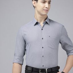 Arrow Manhattan Slim Fit Self Designed Pure Cotton Formal Shirt-image-82