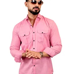 VORTEX Spread Collar Cotton Regular Fit Shirt-picture-21