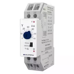 Multispan Star-Delta Din Rail On/Off Delay Timer 0-60 sec Time Range, SD-22-9
