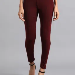 W Maroon Regular Fit Leggings-image-86