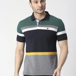 Dragon Hill Green Slim Fit Striped T-Shirt-image-62