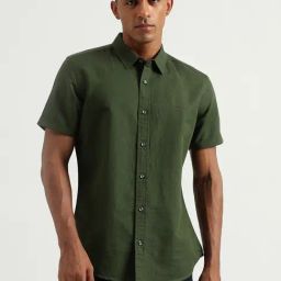 United Colors Of Benetton Olive Slim Fit Shirt-image-12