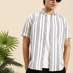 Mast & Harbour Men Slim Fit Striped Casual Shirt-picture-20