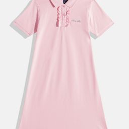 Allen Solly Junior Girls Ruffled Pure Cotton A-Line Dress-picture-43