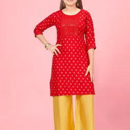 Mom&Bae Women Pink Kurtas-image-50