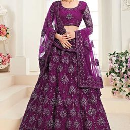 Cute fellow Embroidered Thread Work Semi-Stitched Lehenga & Unstitched Blouse With Dupatta-picture-55