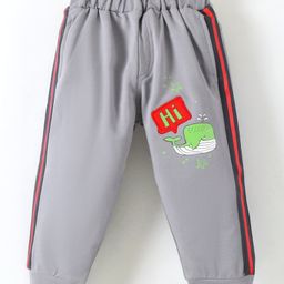 Mini Taurus Full Length Track Pant Whale Print - Grey-image-6