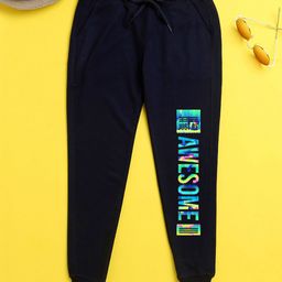 NUSYL Awesome Printed Track Pant - Navy Blue-image-94