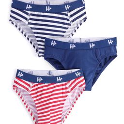 Honeyhap Premium Cotton Elastane Briefs With Silvadur Anti Microbial Finish Striped & Ball Print Pack of 5- Navy Racing Red & Grey Melange-image-52