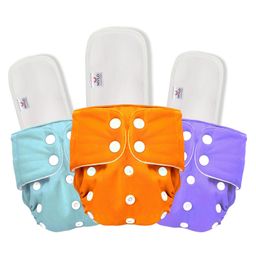 Mylo Baby Freesize Adjustable Cloth Diapers with 3 Free Insert Oeko Tex Certified Pack of 3 - Blue Orange Purple-16
