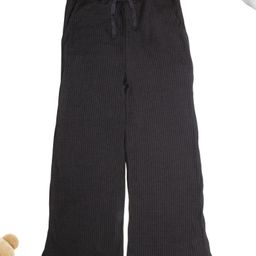 Kiddopanti Knitted Solid Flared Pajama - Black-picture-17