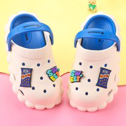 Cute Walk by Babyhug Clogs with Back Strap & Text Applique - Blue-image-67