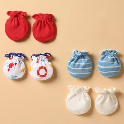 Ben Benny 100% Cotton Knit Mittens Pack of 4 - Multicolor-22
