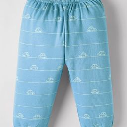 Tango Knit Full Length Fleece Lounge Pant With Vehicle Print - Light Blue-picture-31