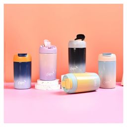 Sanjary 2in1 Sipper Travel Coffee Cup Stainless Steel 370 ml color design may vary-image-88