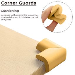 Bembika L-Shaped Baby Safety Corner Protector Pack of 12 - Beige image 2