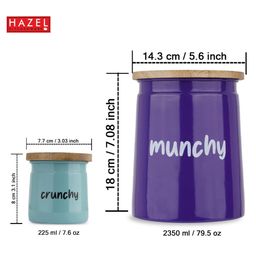 HAZEL Kitchen Containers set of 2 for Snacks Snacks Jars Set with Lid, 2350 ml, 225 ml, Purple, Teal image 3
