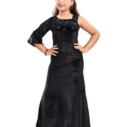 Lei-Chie One Shoulder Flared Sleeve Velvet Maxi Dress-picture-49