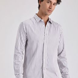 Banana Club Men Classic Slim Fit Opaque Striped Casual Shirt-image-99