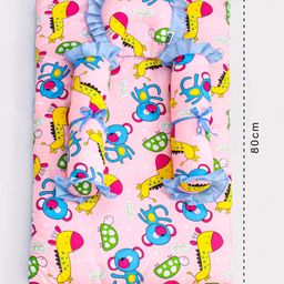 ZOE Bedding Set, Sleeping Bag & Mosquito Net Gadda Combo Set of 3 Monkey Print - Pink image 4