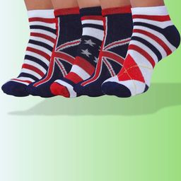 MJE Men Pack Of 5 Patterned Ankle Length Socks-image-83