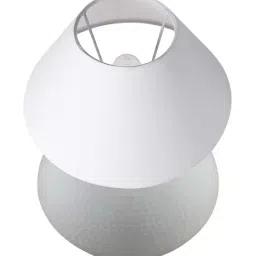 Homesake White Hammered Pitcher Table Lamp With White Cone Shade (Bulb Included) - Set of 1 image 3