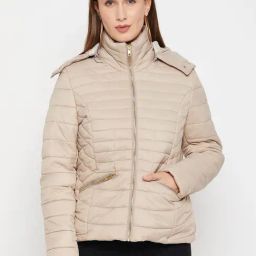 Cantabil Beige Hooded Jacket-image-64
