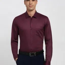 Peter England Maroon Cotton Regular Fit Shirt-image-79