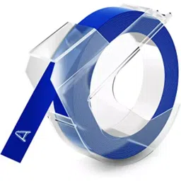 DYMO 3D Plastic Embossing Labels White Print on Blue, 3/8'' x 9.8', 1-Roll Pack (520106)-image-12