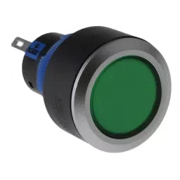 RS PRO Illuminated Push Button Switch Momentary 22.2 mm SPDT Green LED 250 V AC, 1758992-7