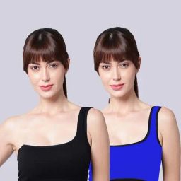 AROUSY Blue & Black Cotton Bandeau Bras - Pack Of 2-picture-24