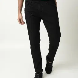 Rare Rabbit Black Cotton Solid Regular Fit Jeans-picture-18