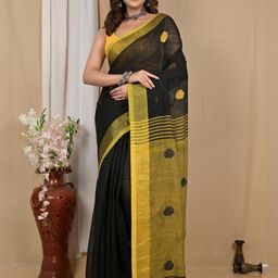DipDiya Woven Design Pure Cotton Handloom Taant Saree-image-28