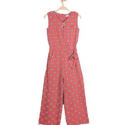 Peppermint Kids Peach Checks  Jumpsuit-image-37
