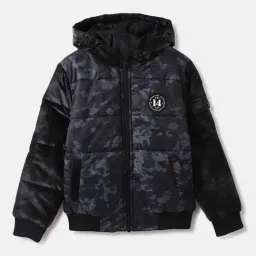 Blue Giraffe Boys Black Printed Jacket-image-58
