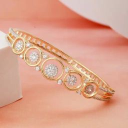 Saraf Rs Jewellery Gold Plated Zircon Studded Minimal Bracelet-image-88