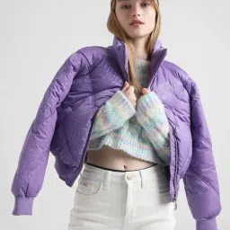 Only Lavender Printed Puffer Jacket-image-55