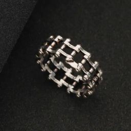 Bold by Priyaasi Crank Chain Black Casual Ring for Men-43