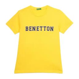 United Colors of Benetton Boys Yellow Logo Print T-Shirt-image-52