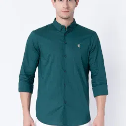 Red Tape Dark Green Regular Fit Cotton Shirt-image-54